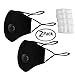 Anti Air Dust and Smoke Pollution Mask Washable PM2.5 Masks with Adjustable Straps, Air Filter Mask for Pollution Smoke Allergy Mask for Women Man Black (2 PCS Black)