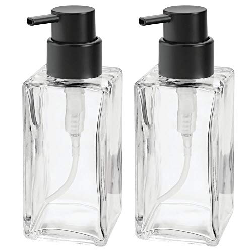 Download Mdesign Square Glass Refillable Liquid Soap Dispenser Pump Bottle For Bathroom Vanity Countertop Kitchen Sink Holds Hand Soap Dish Soap Hand Sanitizer Essential Oils 2 Pack Clear Matte Black Pricepulse