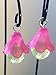 Fairy garden lanterns. Hanging miniature dark/fuschia pink lanterns. Set of 2. Dollhouse, terrarium décor.