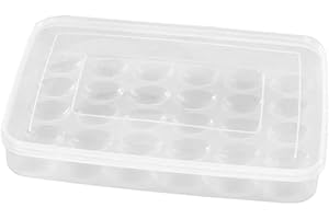 CONGARTENO 30-Grid Large Capacity Plastic Egg Storage Box with Transparent Cover for Fridge Stackable Egg Holder Tray for Saf
