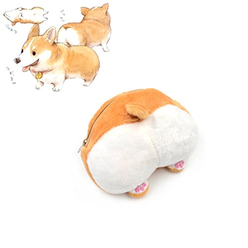 Cute 3D Corgi Butt Shape Coin Purse Shiba Ass Bum Wallet Zipper Change Case 1 Pc