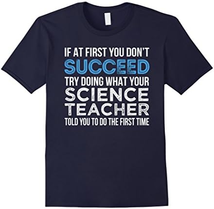 Men's Science Teacher If at first you don't succeed Funny Gift Medium Navy