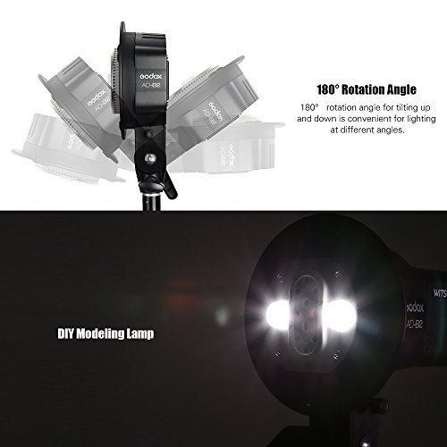 Godox WITSTRO AD-B2 AD200 Dual Power BlitzKopf Bowens Mount Double Tube Flash Head Halterung für AD200 Portable Flash Speedlite – Bild 8