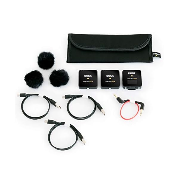 Rode Wireless GO II 2-Kanal Mikrofon-Funksystem + SC15 Anschlusskabel USB-C auf Light-ning + keepdrum Mikrofasertuch – Bild 5