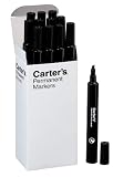 Avery Carter's Large Desk Style Permanent Markers, Black, Box of 12 (27178)