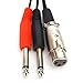 SiYear XLR 3Pin Female to 6.35mm Mono Male 1/4 inch Audio Y Splitter Cable, 1 XLR Female to 2 Dual 6.35mm 1/4