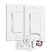 RunLessWire 3-Way Battery-Free DIY Wireless Light Switch Kit 150ft RF Range Self-Powered by Kinetic Energy for Hallways & Stairways: 2 Remote Switches Control 1 5A On/Off Receiver – White