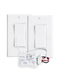 Kit de interruptor inalámbrico RunLessWire: controla una fuente de luz desde dos puntos separados con interruptores de luz reales. No tirar cables, montar paredes o hacer frente a configuraciones de cableado complejas.
