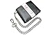 Juzar Tapal Collection Genuine Leather RFID Blocking Bifold Wallet for Men, Stylish Bifold, Stainless Chain, Flip-up Window ID (J521BF-WC, Black)