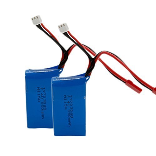 WLtoys 2 Pack 7.4V 850mAh Li-Po Battery Spare Part for WLtoys V262 RC Quadcopter Replacement Blue