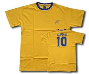 Amazon.com : Maradona yellow T-shirt Boca signature Football : Soccer Jerseys : Sports & Outdoors