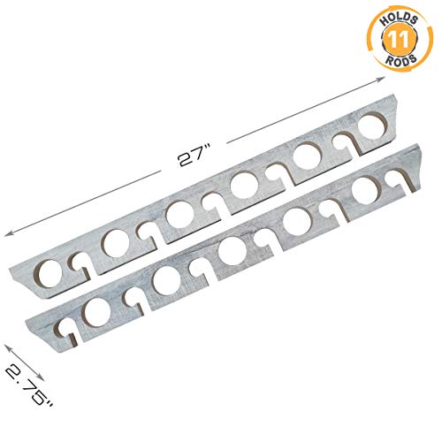 Rush Creek Creations 11 Fishing Rod Storage Rack and Wall or Ceiling