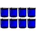 8 oz Cobalt Blue PET Plastic Jar with Black Smooth Lids (8 pack)
