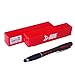 HDE Retractable Ballpoint Ink Pen with Flashlight Rubber Tip Precision Stylus for Capacitive Touch Screen Devices (Red)