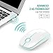 Jelly Comb 2.4G Slim Wireless Mouse with Nano Receiver, Less Noise, Portable Mobile Optical Mice for Notebook, PC, Laptop, Computer, MacBook MS001 (White and Green)