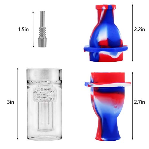Reusable Silicone Honey Straw with Water Filtering 8.3" Red/Blue