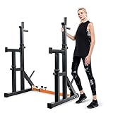 Vanswe Multi-Function Barbell Rack 550LBS Capacity Dip Stand Home Gym Fitness Adjustable Squat Rack Weight Lifting Bench Press Dipping Station
