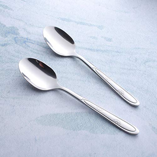 Teaspoon Sets 12 Piece Stainless Steel Flatware 6-inch Small Dessert Tea Spoons Only Service for 12 Table Silverware Eating Utensils Cutlery Mirror Finished Dishwasher Safe