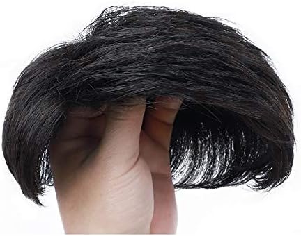 Aisihairウィッグ 並行輸入品 ヘアピース メンズ ショート 部分ウィッグ 三七分 通気性 男性用ウィッグ ナチュラル トップカバー