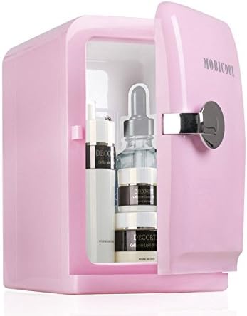 Mini Car Refrigerator, Cold And Warm Dual Purpose Portable Cooler 5L Household Refrigeration 12/220V Silent Energy Saving,Pink