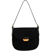 JOLILUNA Burgundy Suede Shoulder Bags For Women Brown Suede Small Trendy Wine Crossbody Bag Saddle Suede Satchel Bag