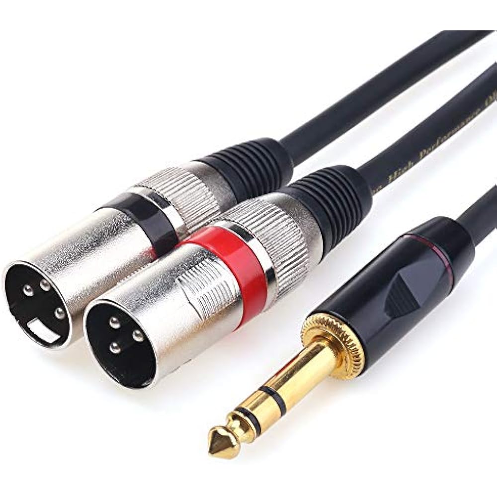 1/4 TRS To Dual XLR Male Y-Splitter Stereo Breakout Cable Inch(6.35mm