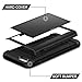 SAMONPOW Wallet Case for iPhone 7 Case with Card Holder Dual Layer Hybrid Shell Heavy Duty Protection Shockproof Anti Scratch Soft Rubber Cover Case for iPhone 7 4.7 inch Black