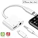 Headphone 3.5mm Stereo Jack Audio Adaptor Charger Cable Splitter for iPhone, 2 in 1 Headset AUX Music Dongle Splitter Cable Accessories Compatible with iPhone Xs/XR/X/8&Plus/7&Plus/iPad/iPod/iOS 12.
