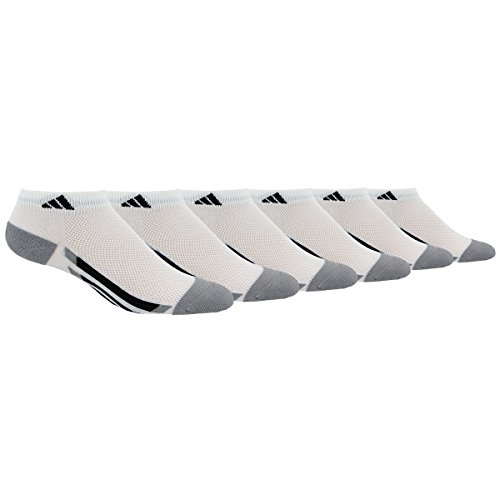 Adidas youth cushioned 6pk low cut sock, white/black/li…