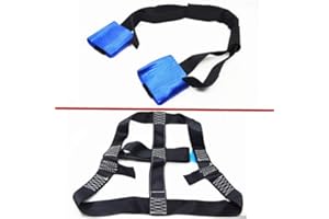 Porotmotor Universal Motorcycle Transport Tie Down Strap Set - Handlebar and Rear Wheel Tie Down Strap Set (Blue & Black)