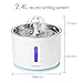 Vekonn Cat Water Fountain with Stainless Steel Top and 2 Flower Spouts, 2.5L Pet Water Fountain with Led Light and Water Level Window