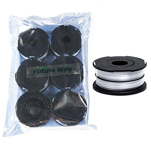 FutureWay String Trimmer Replacement Spool Line GH700 GH710 GH750, Dual Line Weed Trimmer Spool 36ft Compatible with Black Decker DF-065, Cordless Trimmer Edger Replacement 90517175 (6 PCS)