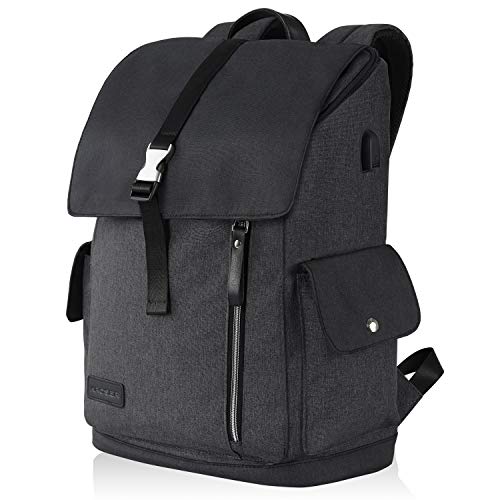 KROSER Laptop Backpack 17.3" Travel Business Anti-Theft Large Computer Backapck Water-Repellent College School Daypack with USB Charging Port for Women/Men-Black