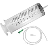 Hoypeyfiy 550ml Large Syringe ,Plastic Syringe with 40 Inches Plastic Tubing for Scientific Labs,Liquid,Plant Irrigation,Perfumes,Inks,Feeding Pets