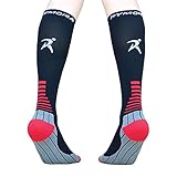 Rymora Compression Socks (Cushioned, Graduated Compression) (One Pair) (Black) (US Men: 8-11/US Women: 9-12)