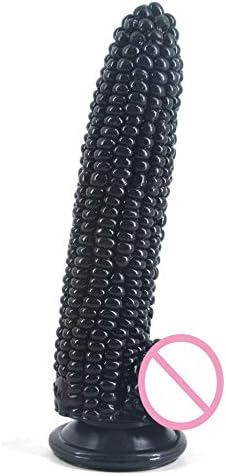 Big Suction Cup Fake P-énis Corn D-ick Funny Toys for Women Particle Surface V-agina Stimulate Beads Privacy Shop,Black