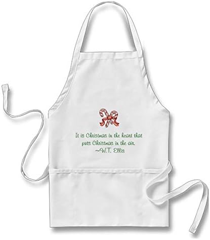 Starings Kitchen Apron Candy Canes & Christmas Apron for Men Women with Pockets, White