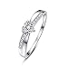 AVECON 925 Sterling Silver Heart Promise Ring for Her Solitaire CZ Engagement Wedding Eternity Anniversary Ring for Women Size 5-10