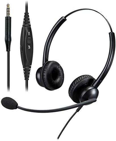 Cell Phone Headset for Call Center Customer Service, Truck Driver Headset for Cell Phone Call, Remote Work Headset for Virtual Meeting Conferencing, Kids Distance Learning Headset for Zoom Class