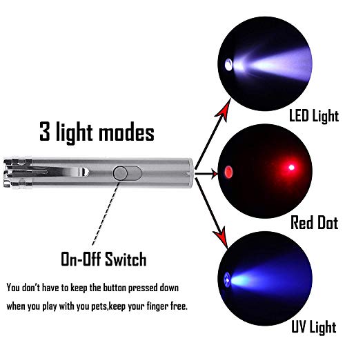 M JJYPET Interactive Cat Toys,Rechargeable 3 in 1 Cat Red Dot Cat Kitten Dog Toy - Thumbnail 2