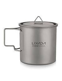 Lixada Titanium Copa Taza de camping ultraligero M
