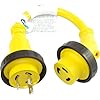 Conntek-30-Amp-L5-30-Marine-Shore-Pigtail-Locking-Plug-Adapter-Cord-Yellow