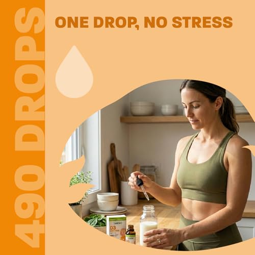 Vitamin D3 Drops for Babies - Certified Organic - Bone and Teeth Development - Easy Dosing - GMO-Free - Gluten-Free - Made in Canada - Supports Immune System - 400 IU per Drop - 490 Servings - 13.5ml