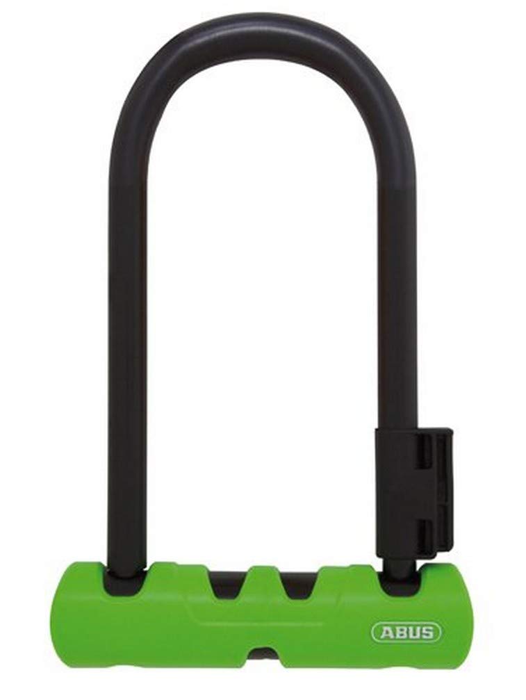 ABUS U-lock Ultra 410 + SH34 lock holder - Bicycle lock with round shackle - security level 8 - Black/Green - 180 mm shackle height