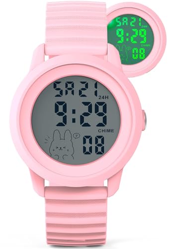 Edillas 1.57 Inch Kid Watch Digital for Teen Girls, Large Screen Sports Watch with Blacklight, Timer, Countdown, Waterproof, Soft Silicone Band, Date, Alarm Ideal Gift for Kids Students Ages 5-16