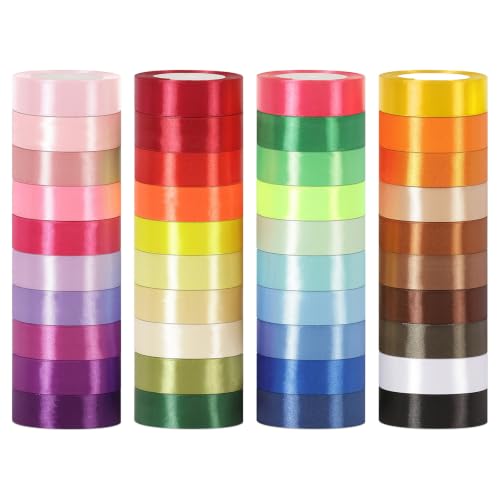 40 Colors 1000 Yard Ribbon Single Face 1 Inch x 25 Yard Total… at Amazon