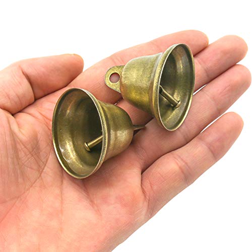 Favordrory 35PCS 38mm/1.5inch Vintage Bronze Jingle Bells, Craft Bells for Dog Potty Training, Housebreaking, Making Wind Chimes, Christmas Bell and etc