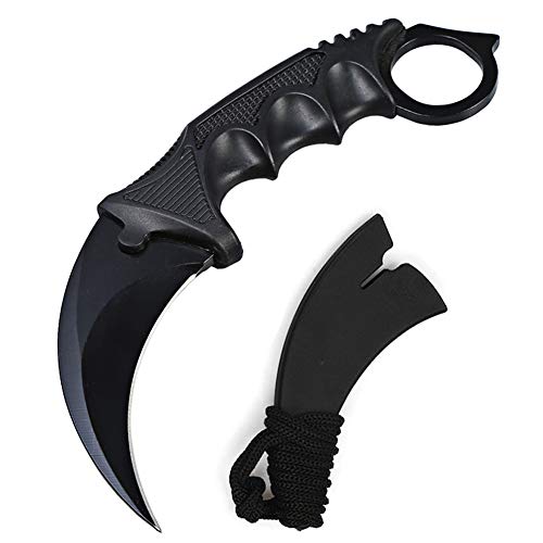 Wetop Karambit Knife, Stainless Steel Fixed Blade Tactical Knife with Sheath and Cord Knife CS-GO for Hunting Camping Self Defenses and Field Survival