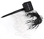 USPRO Solar Lawn Light Water Drop Shape Colorful Light for Outdoor Garden Courtyard Decoration Waterproof Lamp String White