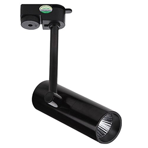 Leoie LED COB Ceiling Trail Track Spotlight for Window Booth Museum Exhibition Hall Clothing Store, 3W/5W/7W/10W/12W Power and 2 Colors for Choice Track Light; 12W Black Shell, White Light